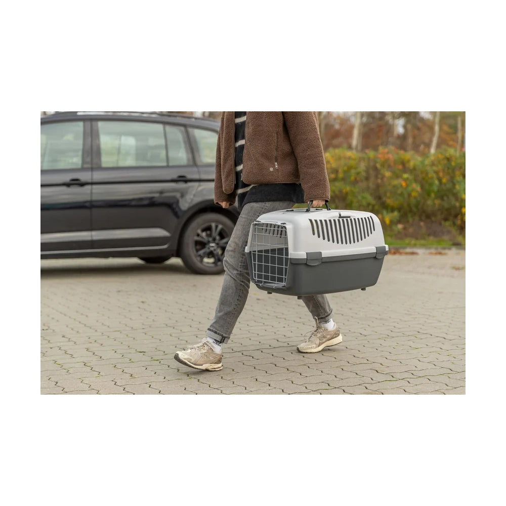 TRIXIE Transportbox Capri 3 Open Top, S: 40x38x61cm - dunkelgrau/hellgrau