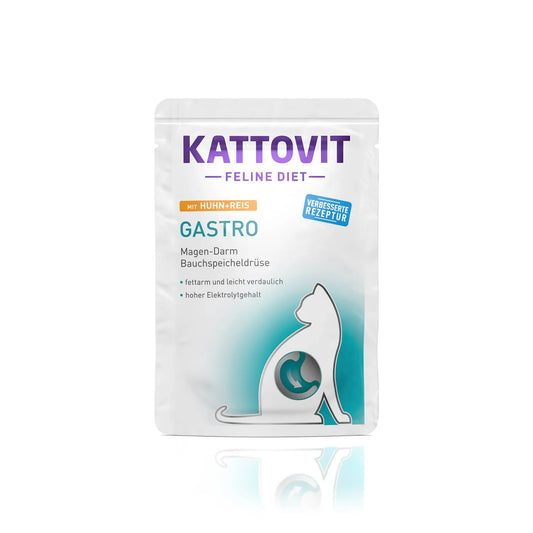 Kattovit Feline Diet Pouchbeutel Gastro Huhn + Reis 85g