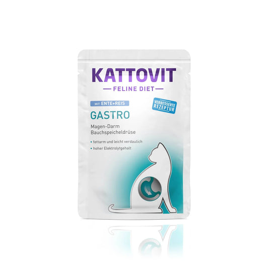 Kattovit Feline Diet Pouchbeutel Gastro Ente + Reis 85g