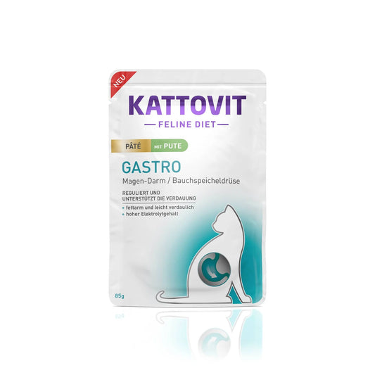 Kattovit Feline Diet Paté Pouchbeutel Gastro Pute 85g