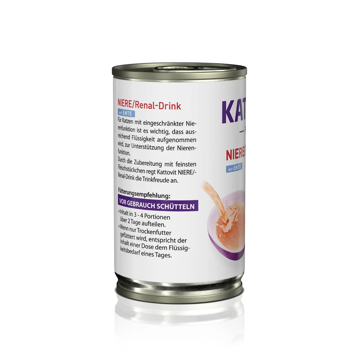 Kattovit Feline Diet Katzengetränk Dose Niere/Renal Ente Drink 135 ml