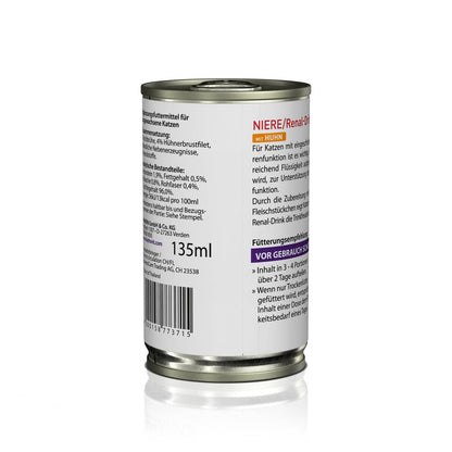 Kattovit Feline Diet Katzengetränk Dose Niere/Renal Huhn Drink 135 ml