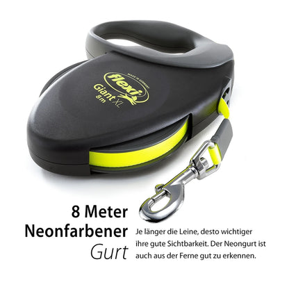 Flexi Giant M mit Gurt 8m - schwarz