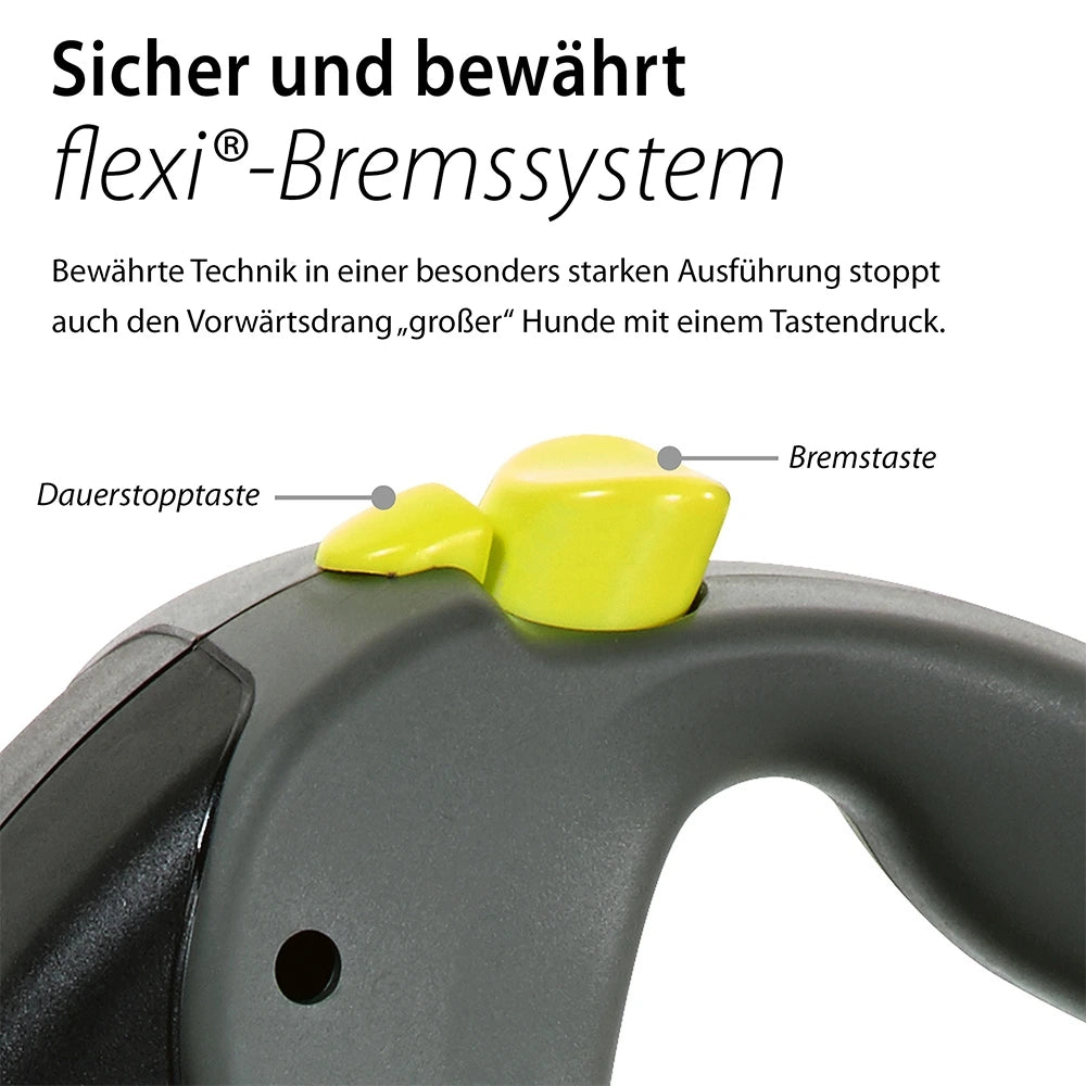 Flexi Giant M mit Gurt 8m - schwarz
