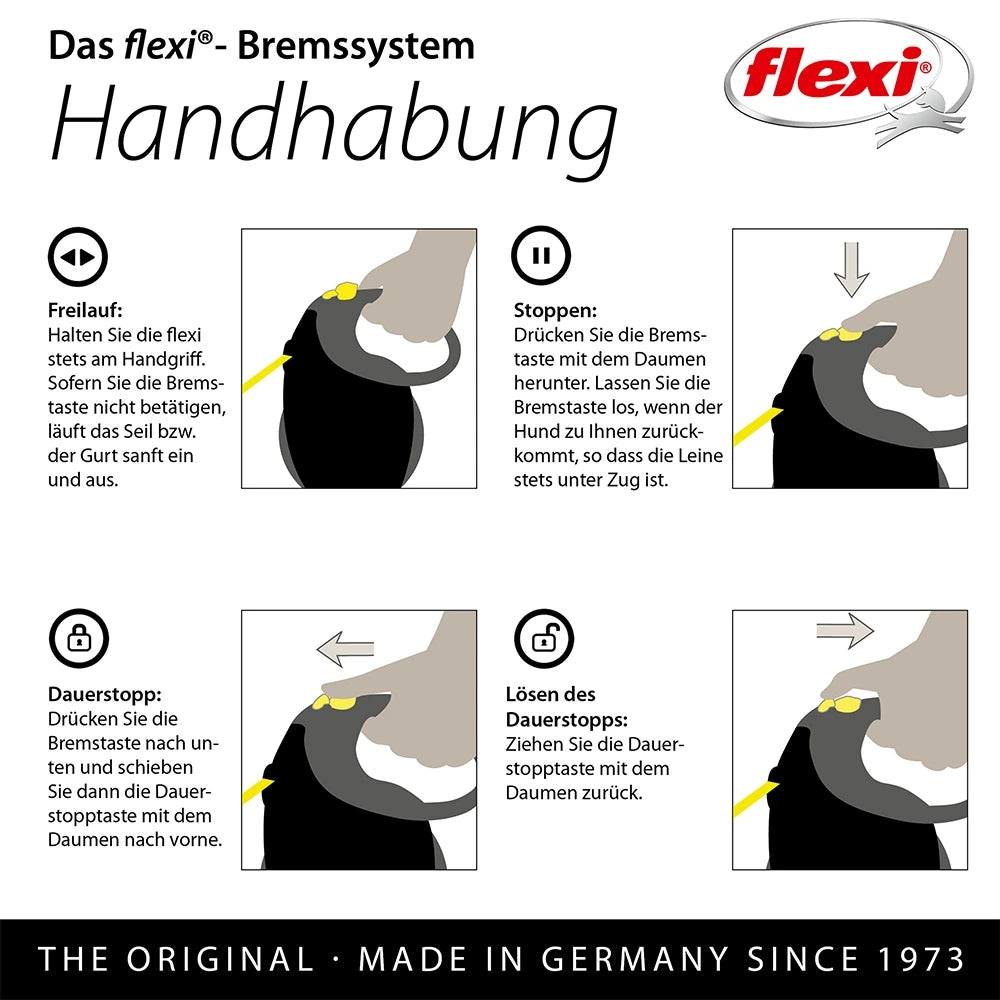 Flexi Giant M mit Gurt 8m - schwarz