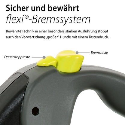 Flexi Giant M mit Gurt 8m - schwarz