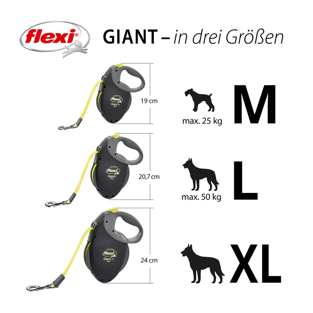Flexi Giant L Professional mit Gurt 10m - schwarz