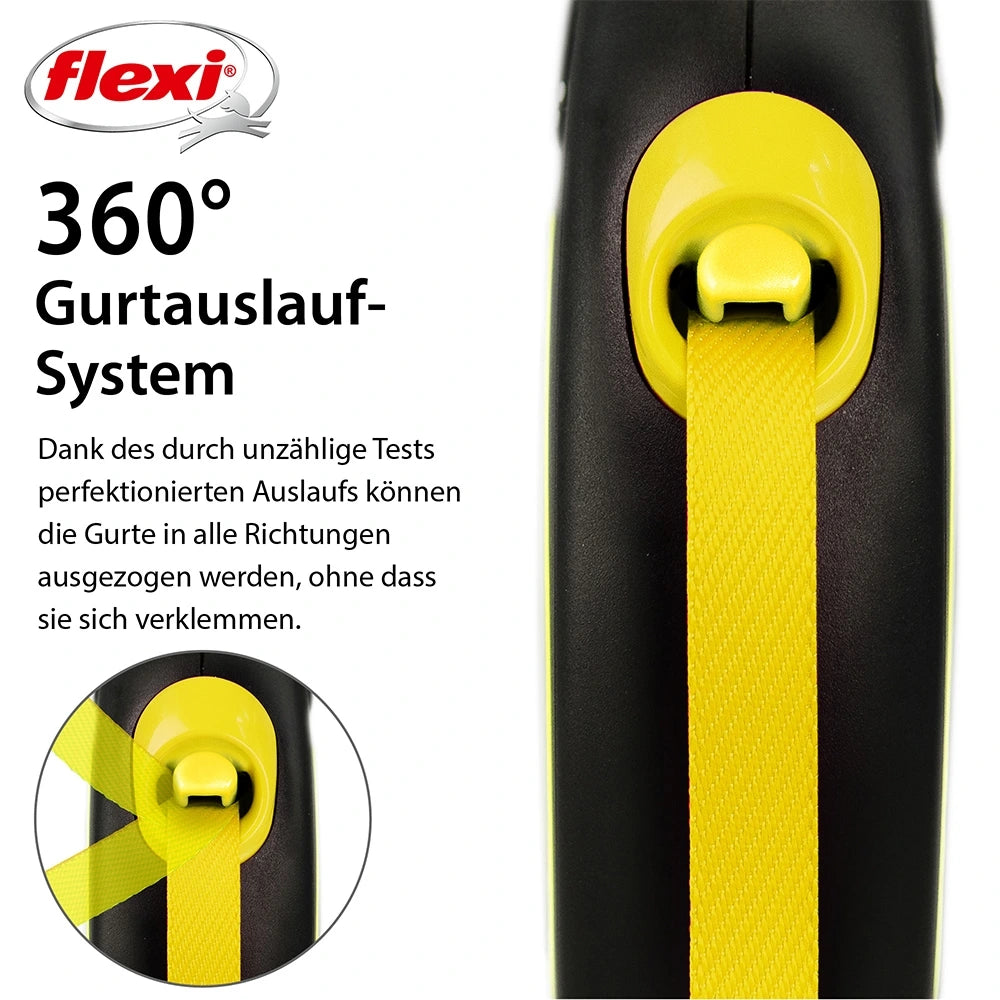 Flexi NEW NEON M mit Gurt 5m