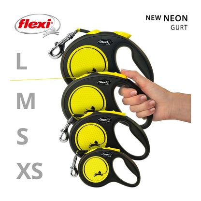 Flexi NEW NEON L mit Gurt 5m - neon-gelb