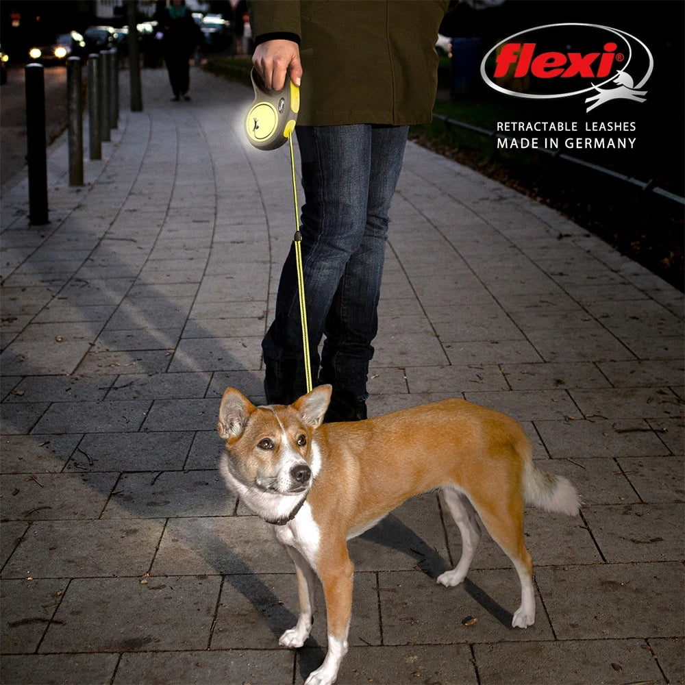 Flexi NEW NEON L mit Gurt 5m - neon-gelb