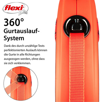 Flexi XTREME L mit Gurt 5m - schwarz/orange