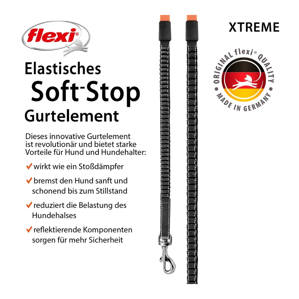 Flexi XTREME L mit Gurt 5m - schwarz/orange