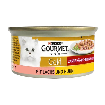 GOURMET Gold Zarte Häppchen mit Lachs & Huhn 85g