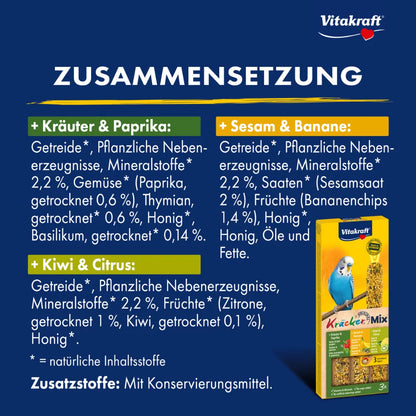 Vitakraft Kräcker® Mix + Banane / Kräuter / Kiwi