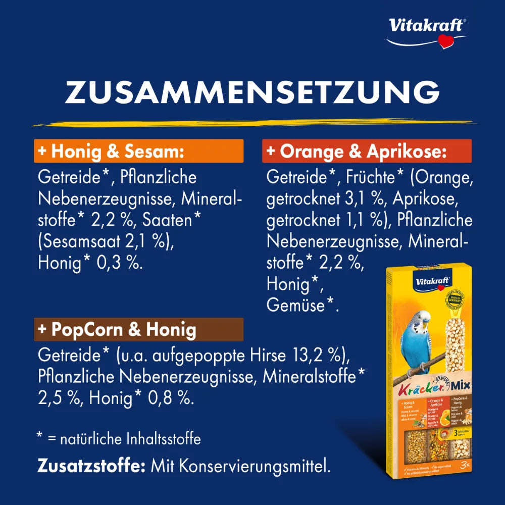Vitakraft Kräcker® Mix + Honig / Orange / PopCorn