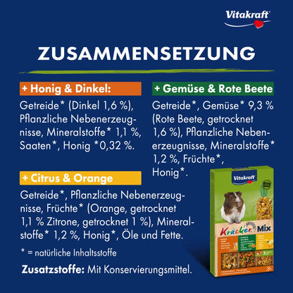 Vitakraft Kräcker® Mix + Citrus / Gemüse / Honig
