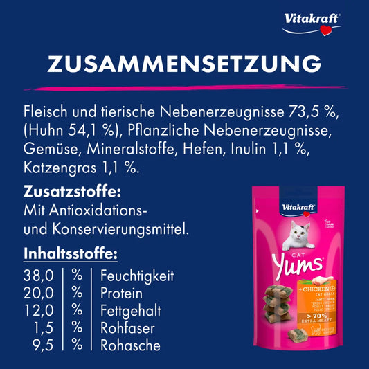 Vitakraft Cat Yums® + Huhn & Katzengras 40g