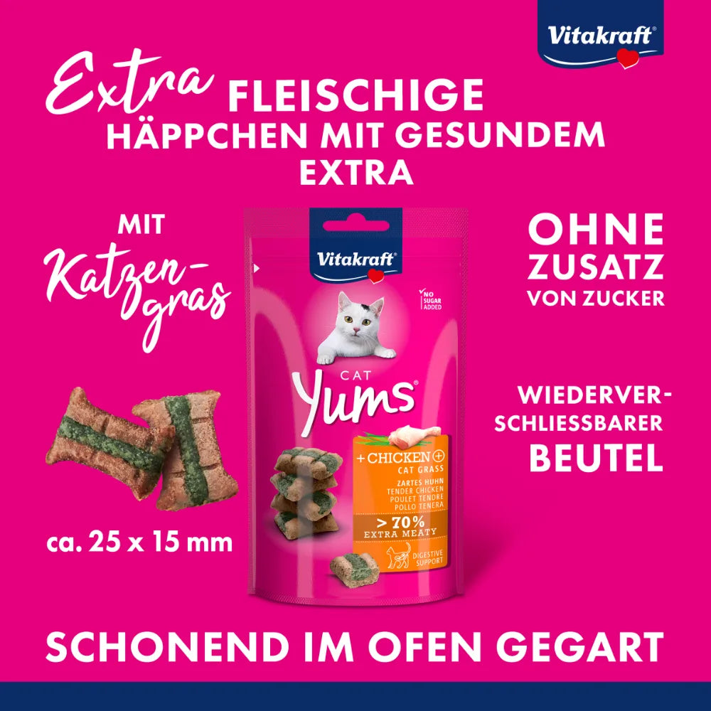 Vitakraft Cat Yums® + Huhn & Katzengras 40g