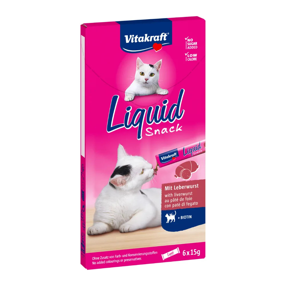 Vitakraft LiquidSnack Leberwurst + Biotin 6x15g