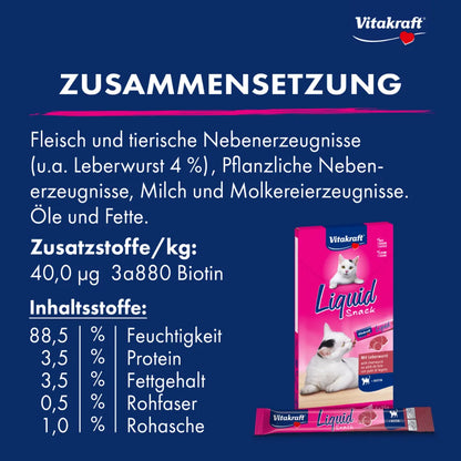 Vitakraft LiquidSnack Leberwurst + Biotin 6x15g