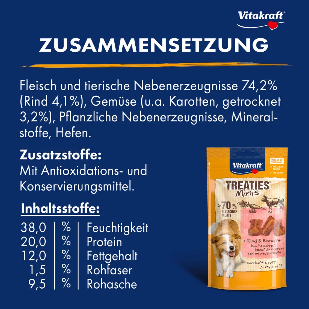 Vitakraft Treaties® Minis + Rind & Karotte 48g