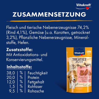Vitakraft Treaties® Minis + Rind & Karotte 48g