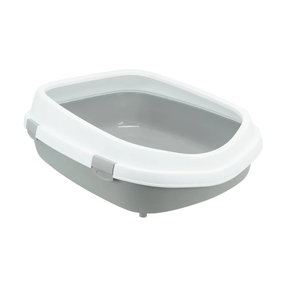 TRIXIE Katzentoilette Primo XXL, mit Rand, 56x25x71cm, grau/weiß