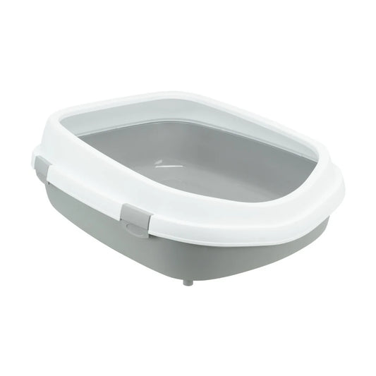 TRIXIE Katzentoilette Primo XXL, mit Rand, 56x25x71cm, grau/weiß