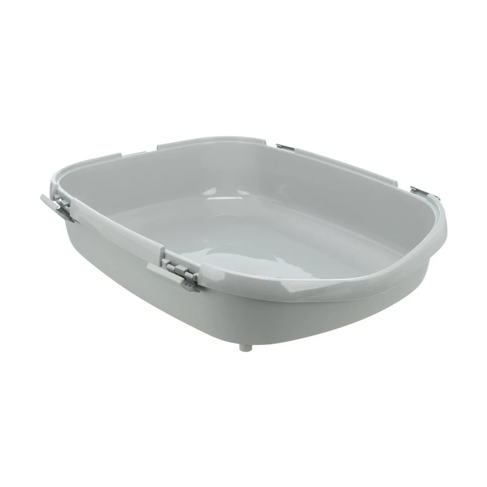 TRIXIE Katzentoilette Primo XXL, mit Rand, 56x25x71cm, grau/weiß