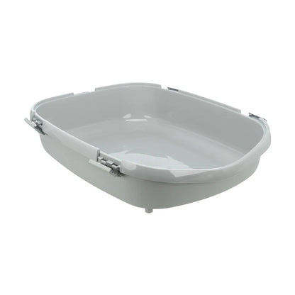 TRIXIE Katzentoilette Primo XXL, mit Rand, 56x25x71cm, grau/weiß