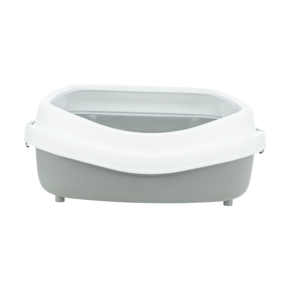 TRIXIE Katzentoilette Primo XXL, mit Rand, 56x25x71cm, grau/weiß