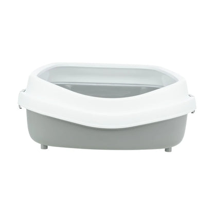 TRIXIE Katzentoilette Primo XXL, mit Rand, 56x25x71cm, grau/weiß