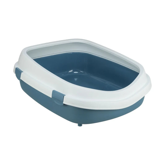 TRIXIE Katzentoilette Primo XXL, mit Rand, 56x25x71cm, blau/weiß