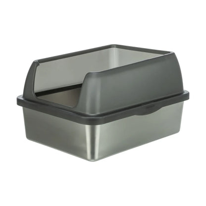 TRIXIE Katzentoilette Niro aus Edelstahl, offen mit hohem Rand 40x29x52cm