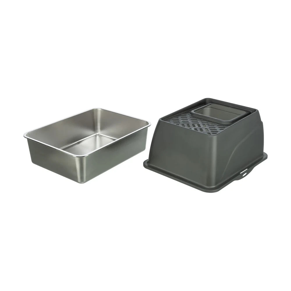 TRIXIE Katzentoilette Edelstahl Niro Hop-In 40x39x52cm
