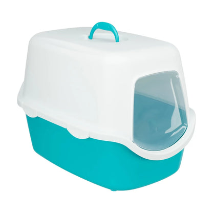 TRIXIE Katzentoilette Vico, mit Haube 40x40x56cm, türkis/weiß