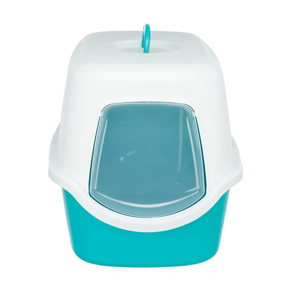 TRIXIE Katzentoilette Vico, mit Haube 40x40x56cm, türkis/weiß