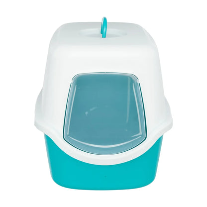 TRIXIE Katzentoilette Vico, mit Haube 40x40x56cm, türkis/weiß