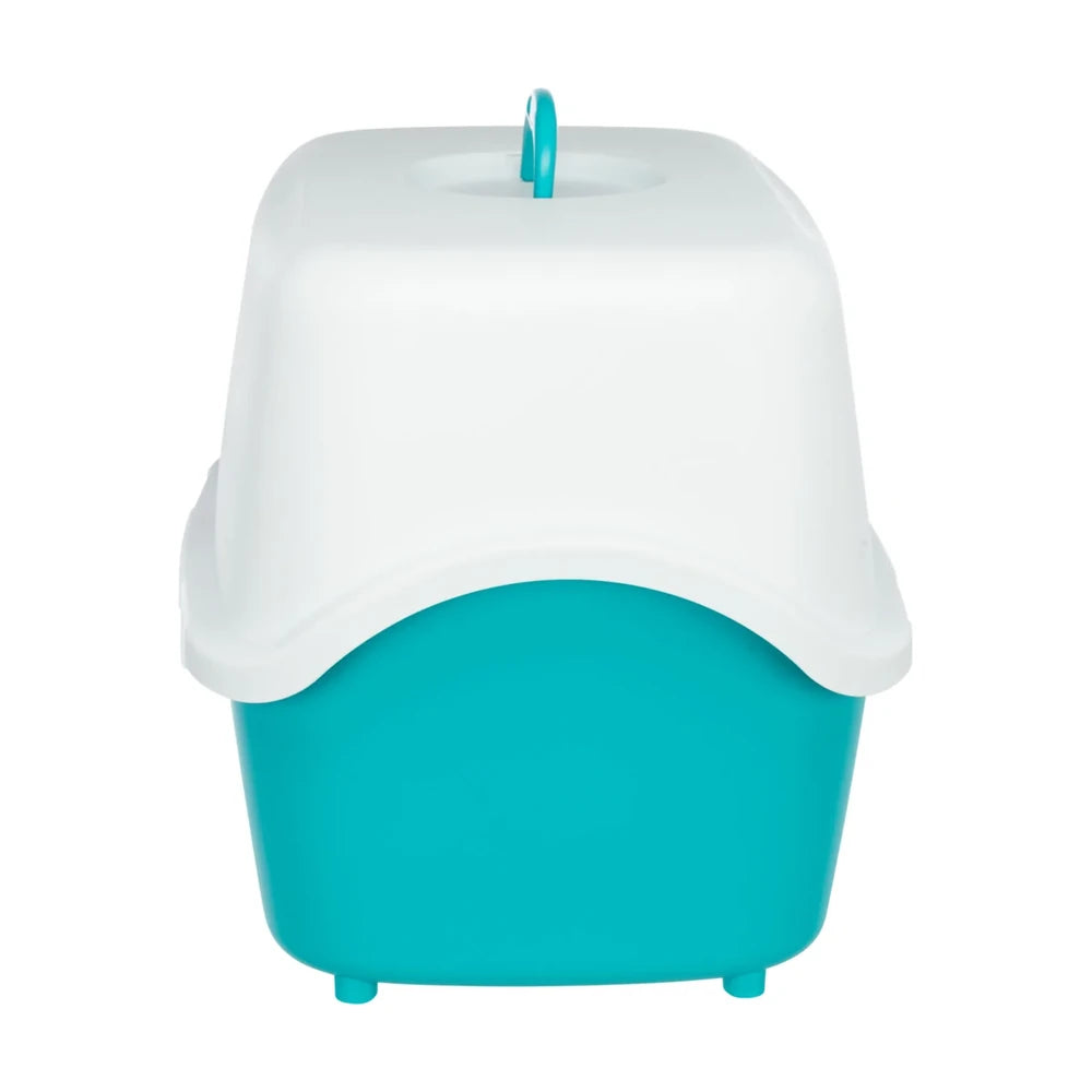 TRIXIE Katzentoilette Vico, mit Haube 40x40x56cm, türkis/weiß