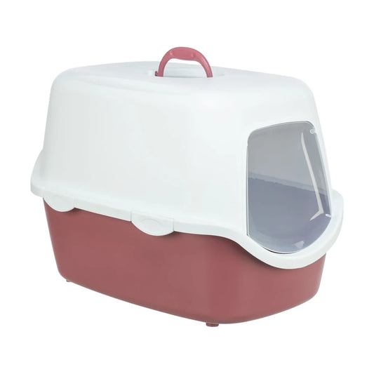 TRIXIE Katzentoilette Vico, mit Haube 40x40x56cm, altrosa/weiß