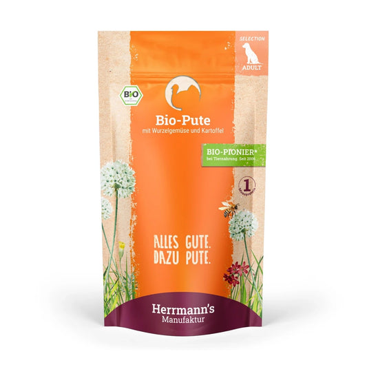 Herrmanns Selection Adult Bio Pute mit Wurzelgemüse, Kartoffeln
