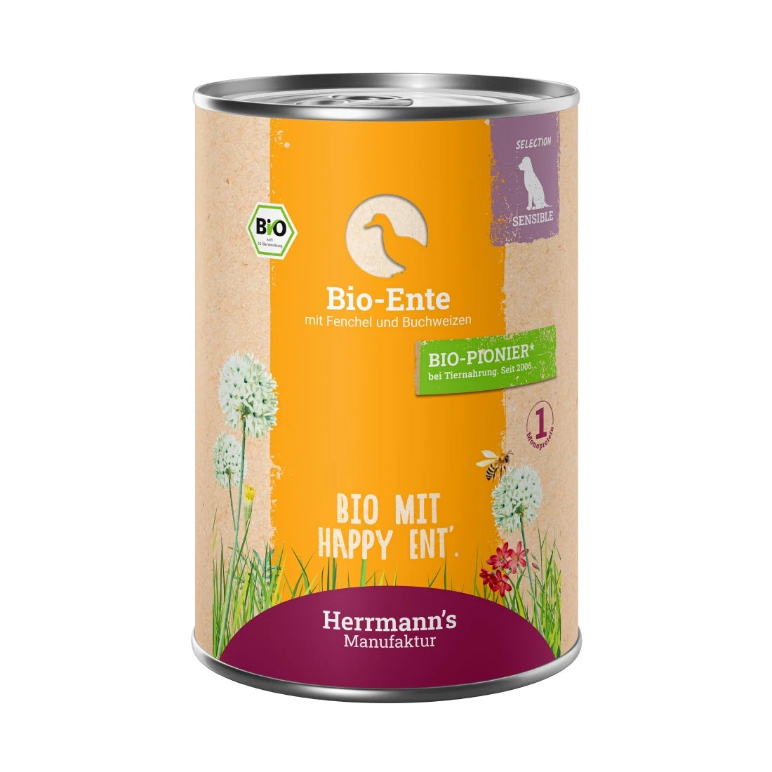 Herrmanns Selection Sensibel Bio Ente mit Fenchel und Buchweizen