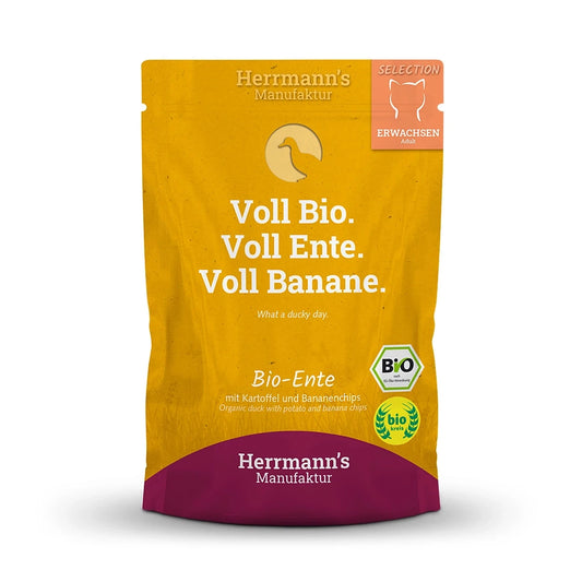 Herrmanns Selection Bio Ente mit Kartoffeln und Bananenchips