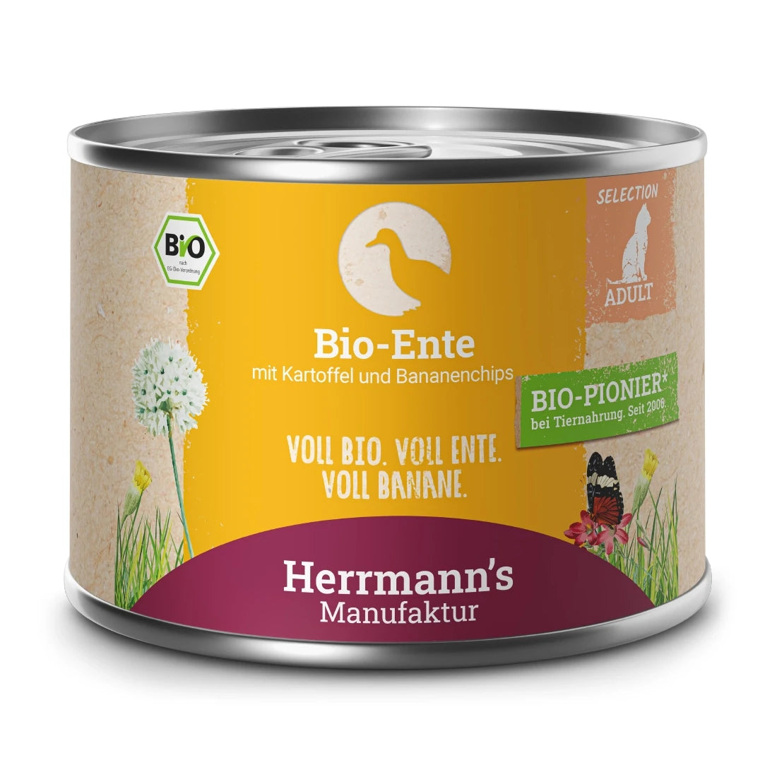 Herrmanns Selection Bio Ente mit Kartoffeln und Bananenchips