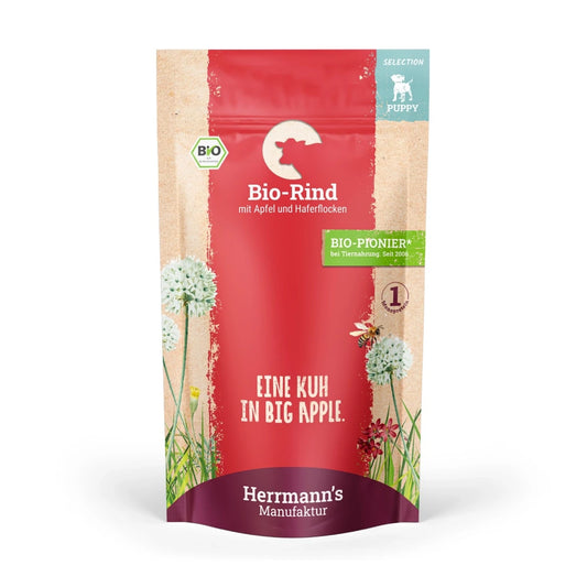 Herrmanns Selection Puppy Bio Rind mit Apfel und Haferflocken