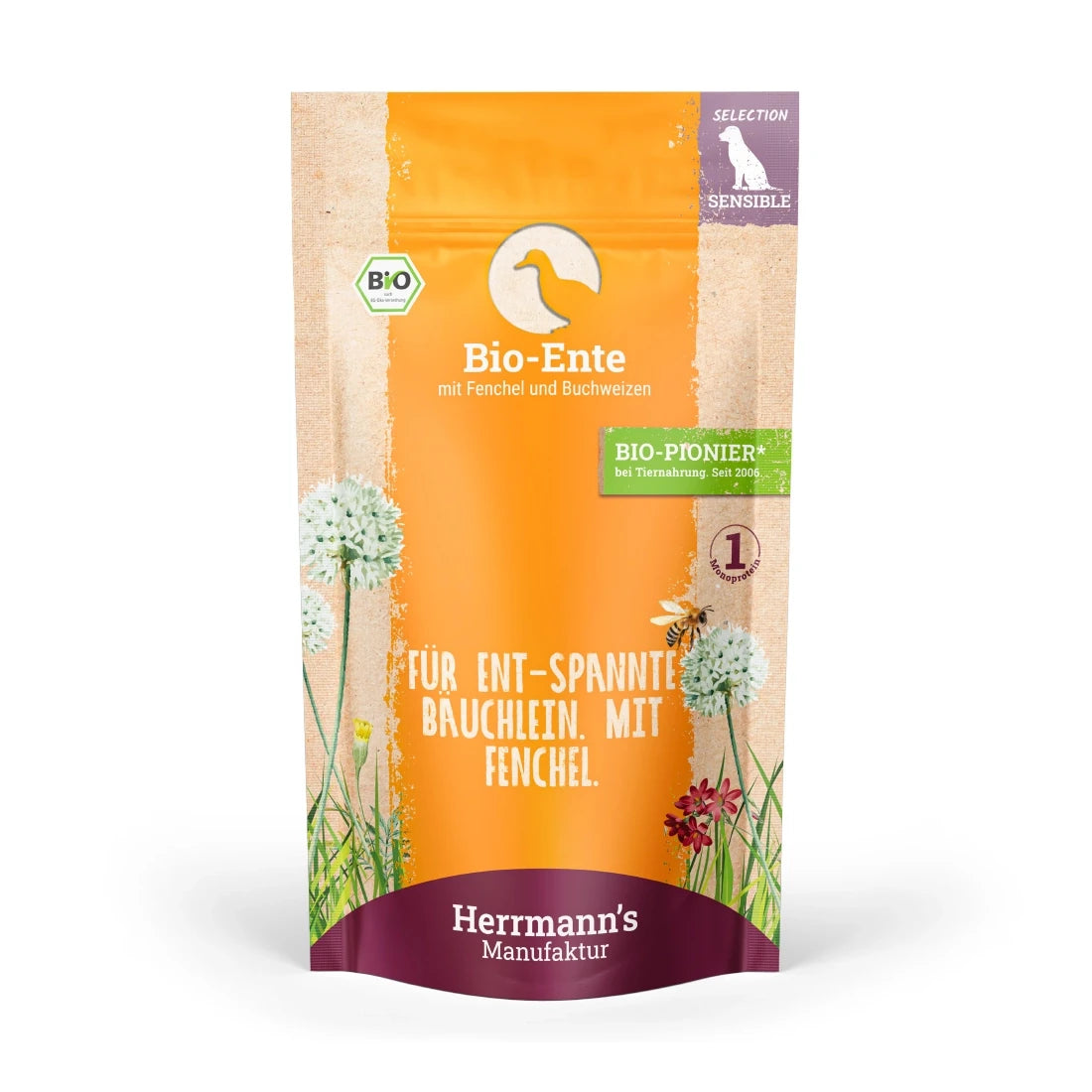 Herrmanns Selection Sensibel Bio Ente mit Fenchel und Buchweizen