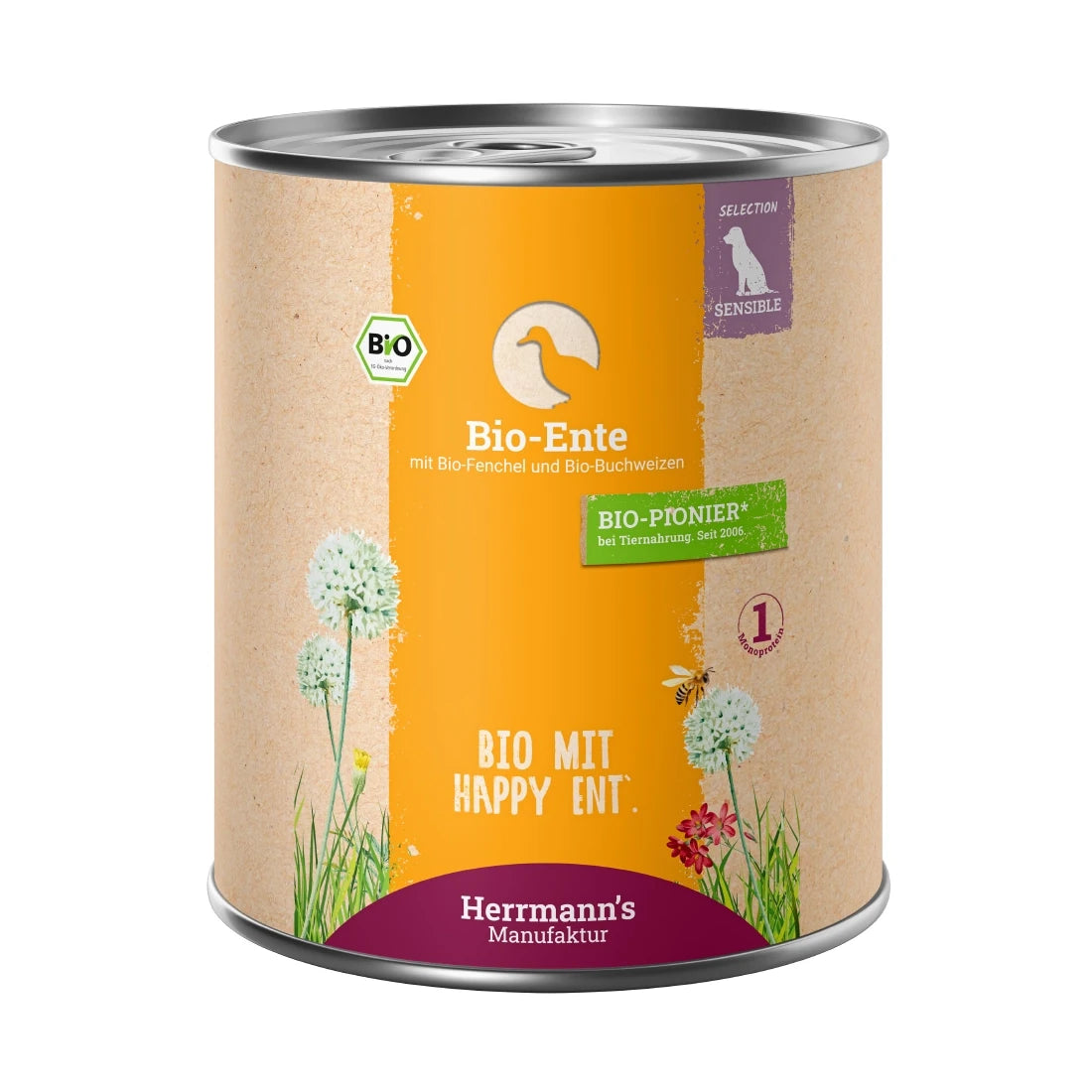 Herrmanns Selection Sensibel Bio Ente mit Fenchel und Buchweizen