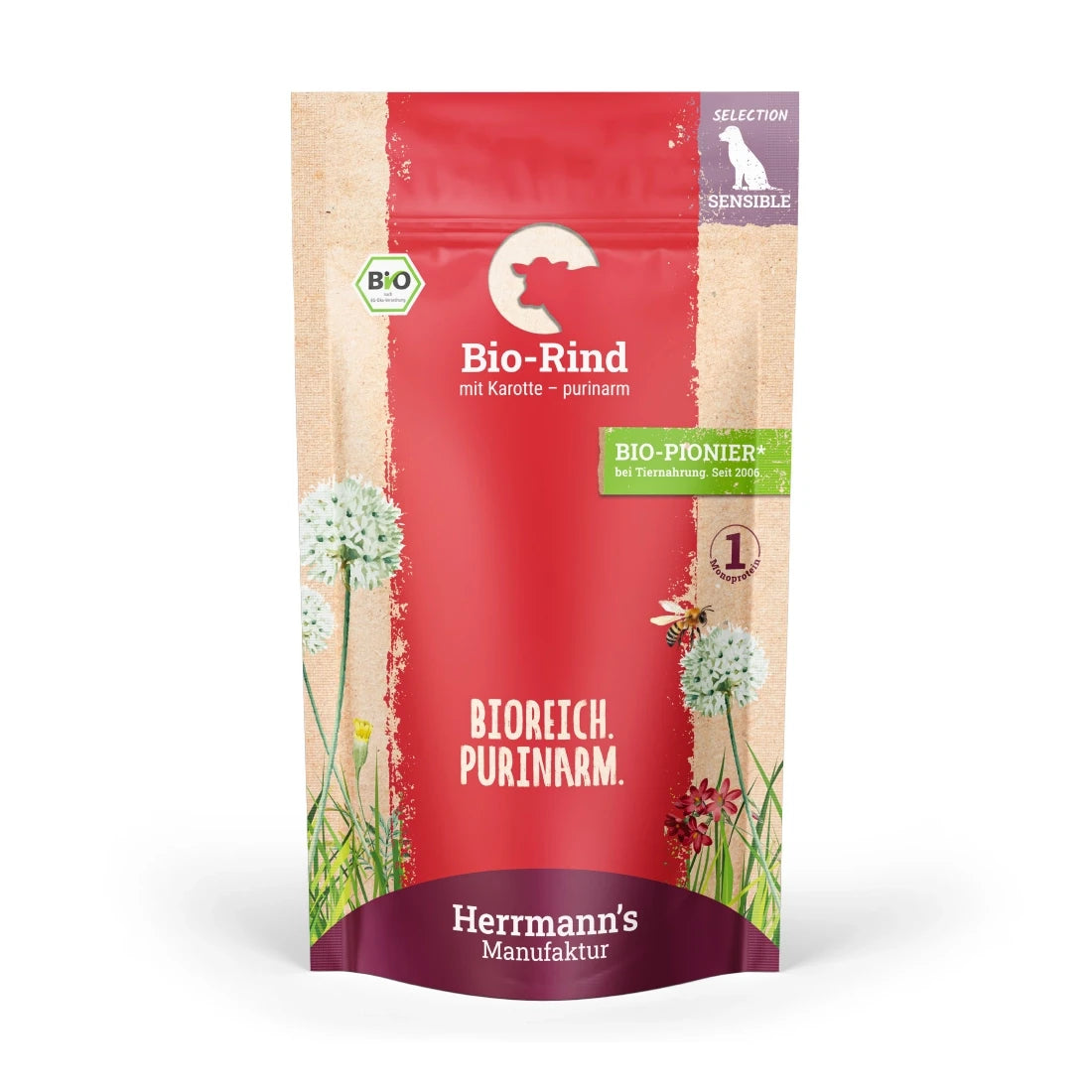 Herrmanns Selection Sensibel Bio Rind mit Karotten - purinarm