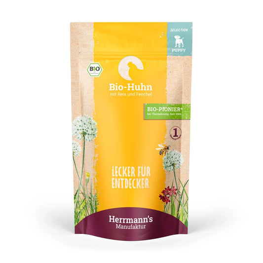 Herrmanns Selection Puppy Bio Huhn mit Reis und Fenchel