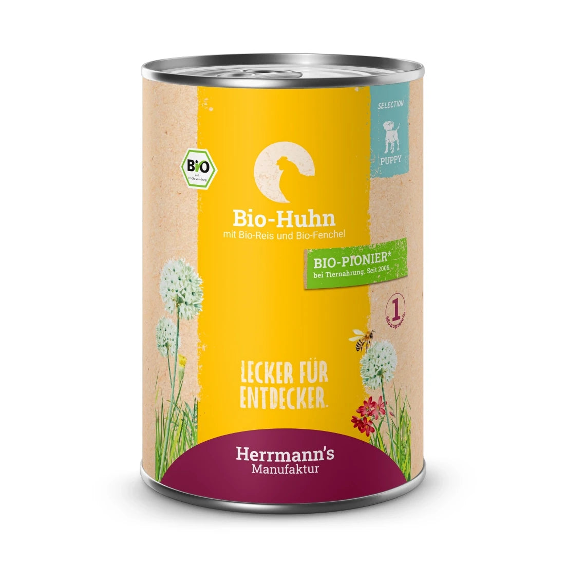 Herrmanns Selection Puppy Bio Huhn mit Reis und Fenchel